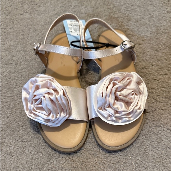 Cat & Jack Pink Satin Floral Kids Sandals - Picture 1 of 7
